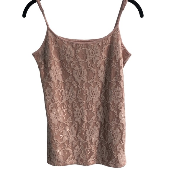 Loft Pink Blush Lace Front Camisole Tank Top Size Medium - Picture 1 of 8